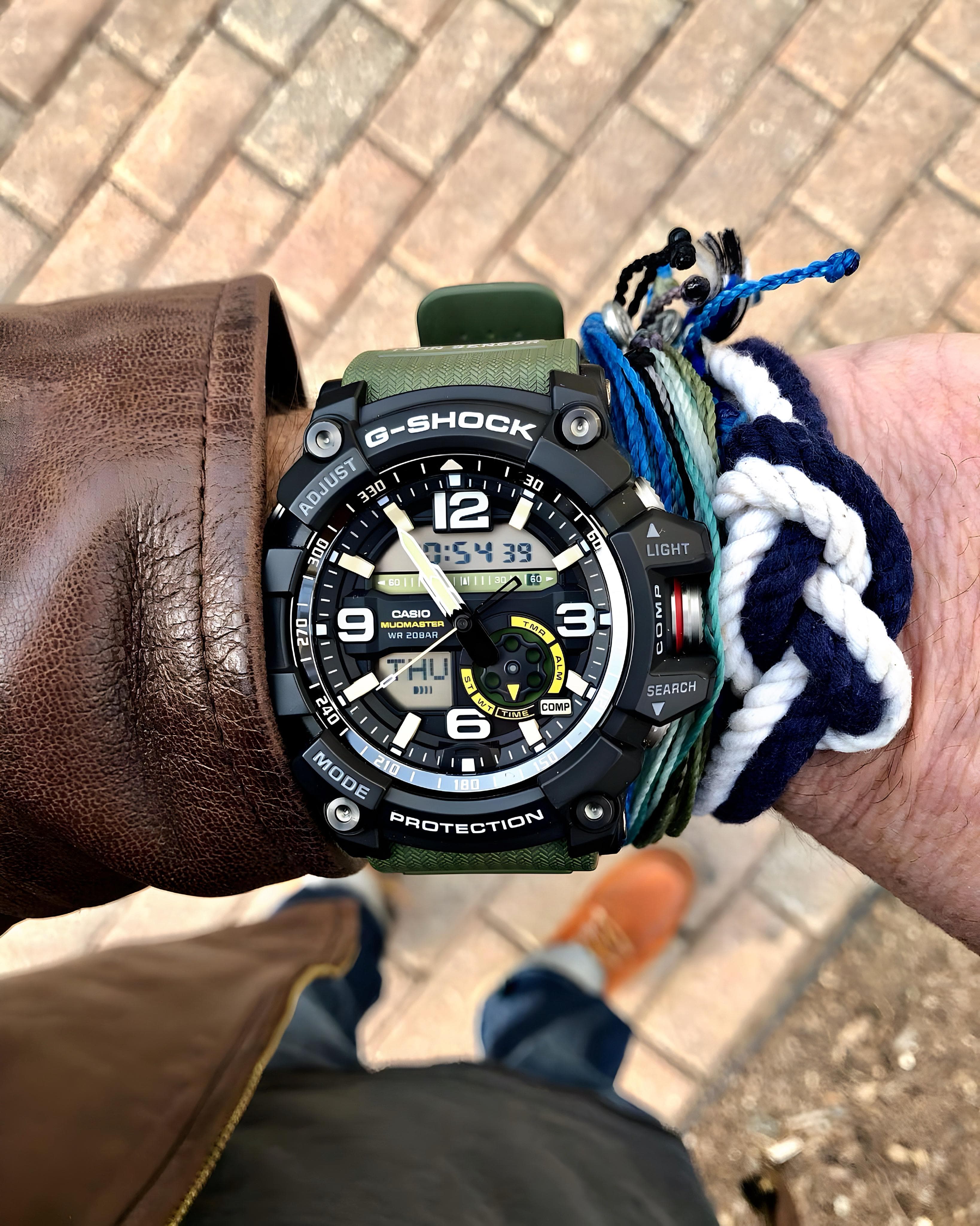 Gshockk Mudmaster Green Digital+Analog Mens All Working