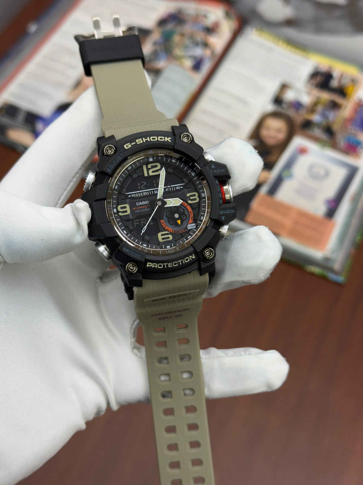 C@sio Gsho©k Mudmaster Cool Beige Digital+Analog Mens All Working
