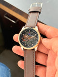 Tomm¥ Hilfig€r Brown Leather Open Back Automatic Mens All Working