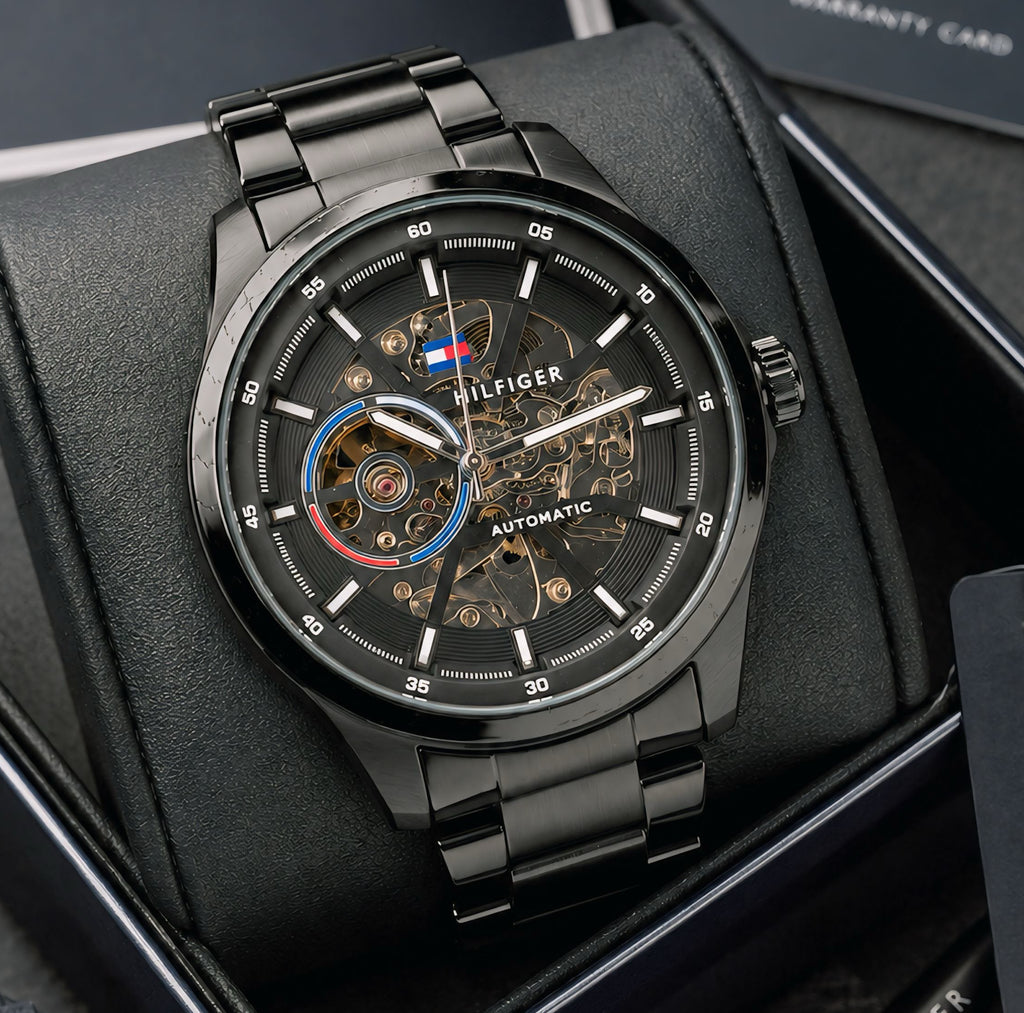 Tomm¥ Hilfige® Mens Black Automatic All Working