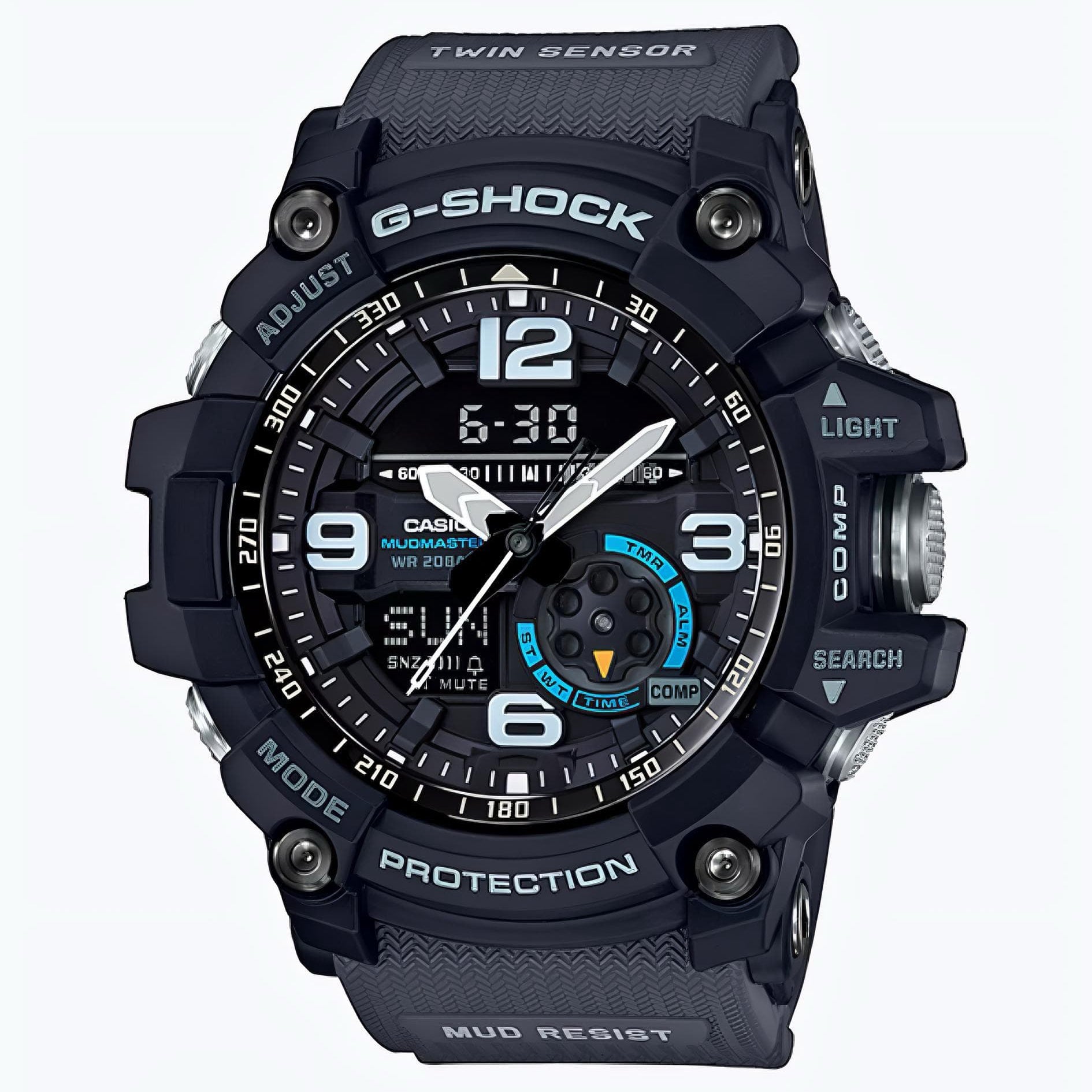 Gshockk Mudmaster Cool Grey Digital+Analog Mens All Working