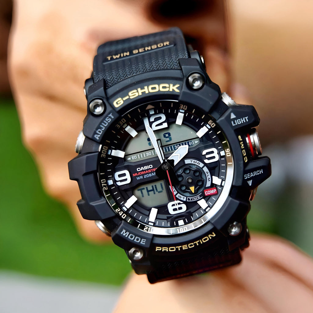 Gshockk Mudmaster Black Digital+Analog Mens All Working