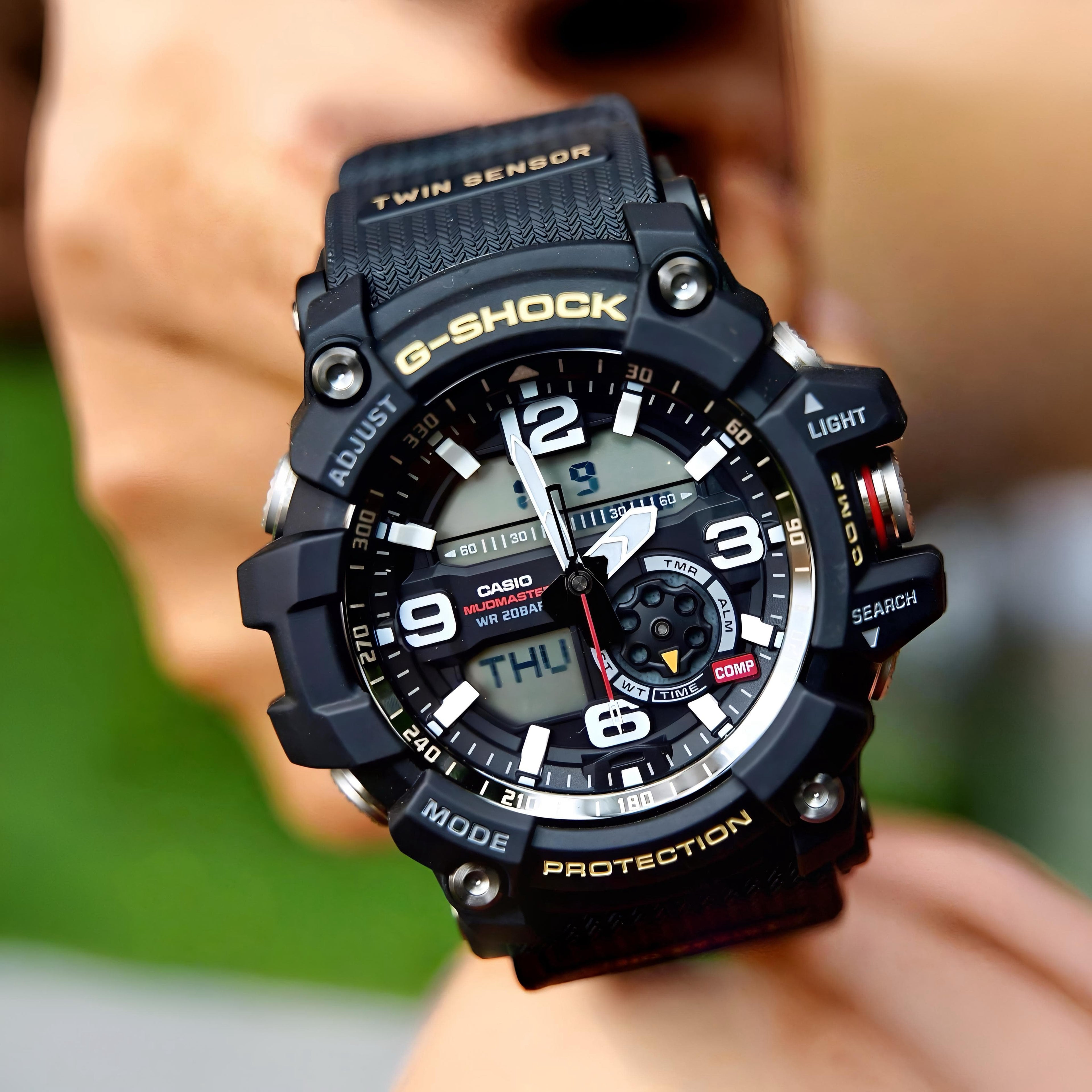Gshockk Mudmaster Black Digital+Analog Mens All Working