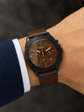 Fo$$il Brown Leather Mens All Working