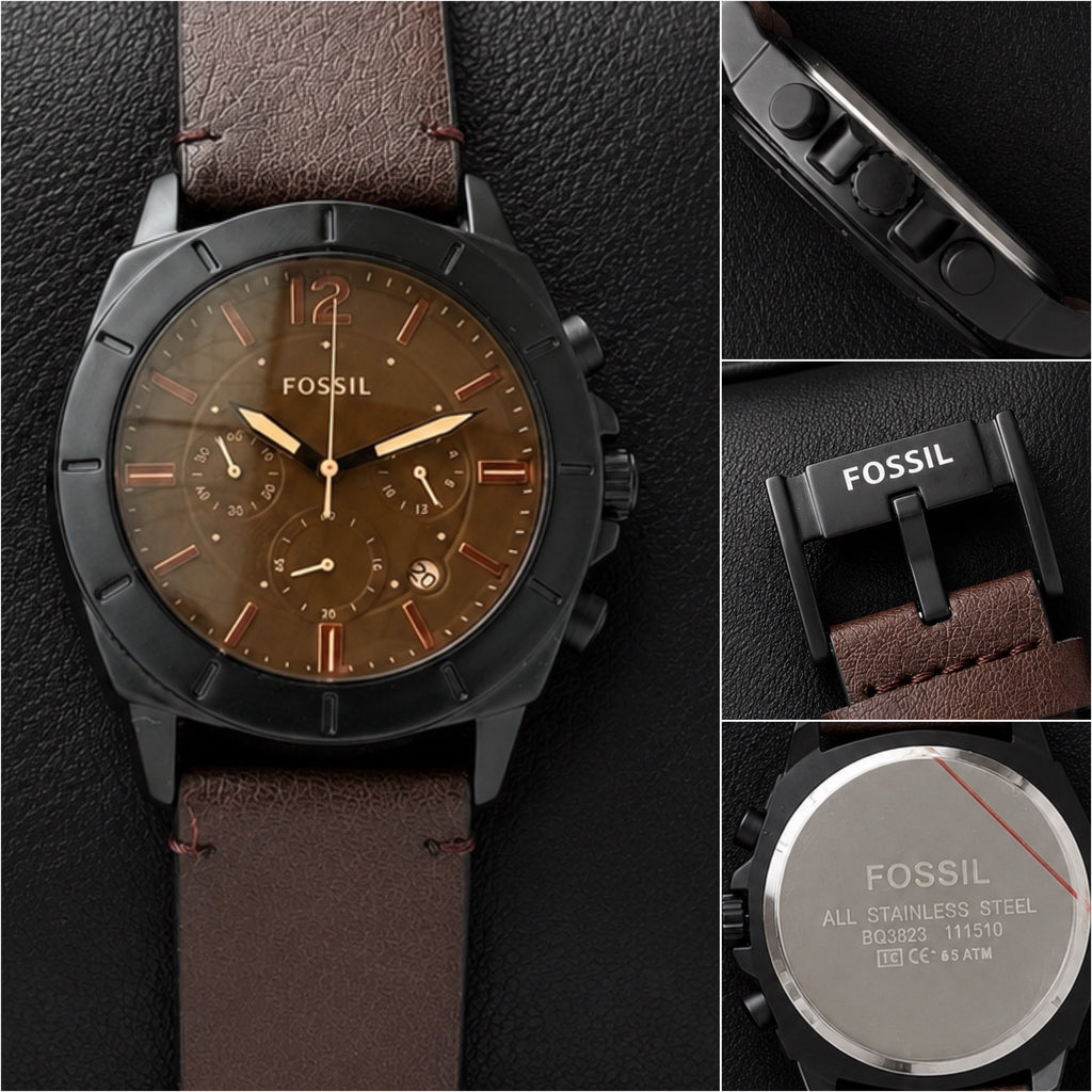 Fo$$il Brown Leather Mens All Working