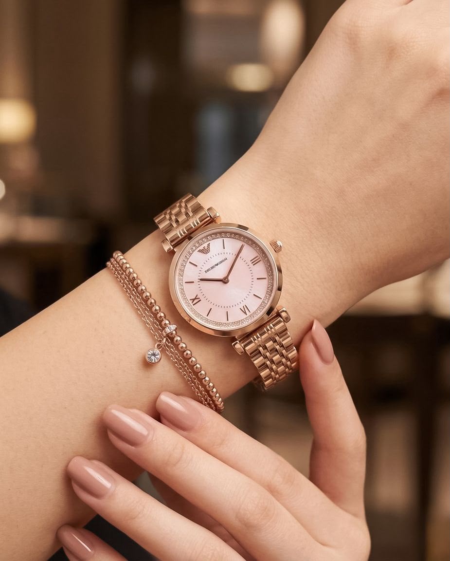 €mporio Arm@ni Women Slim Pink Dial All Working