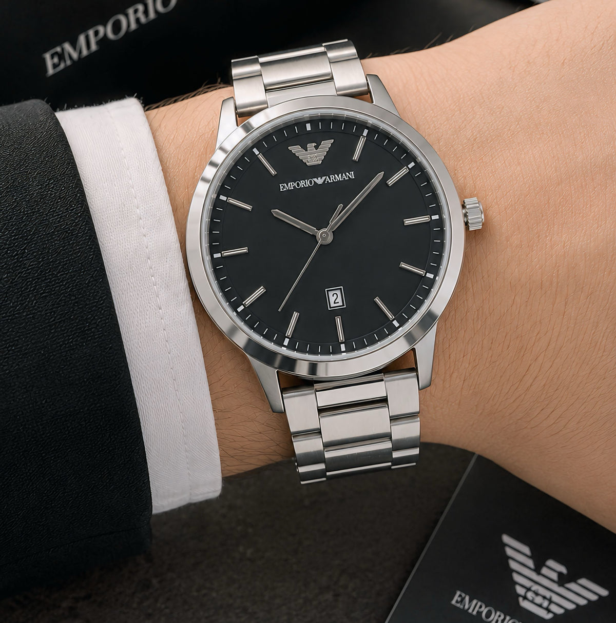 £mporio Arm@ni Silver Mens All Working