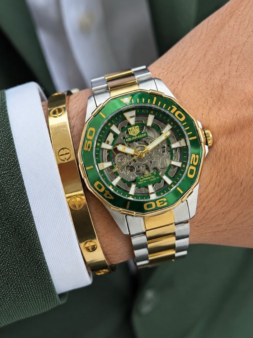 T@g Heue® Mens Two tone Stainless Steel Automatic All Working