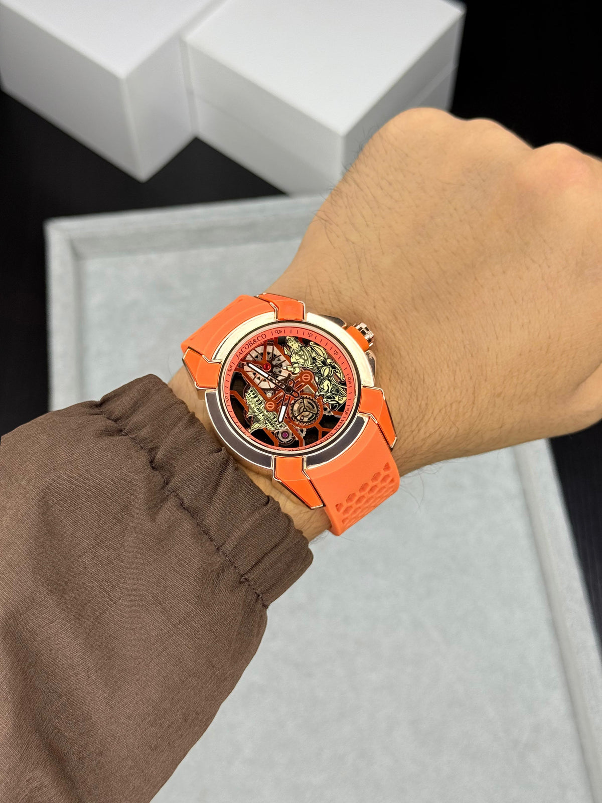 J@cob & ©o R@m J@nambhoomi £pic X Orange Rubber Belt Mens All Working