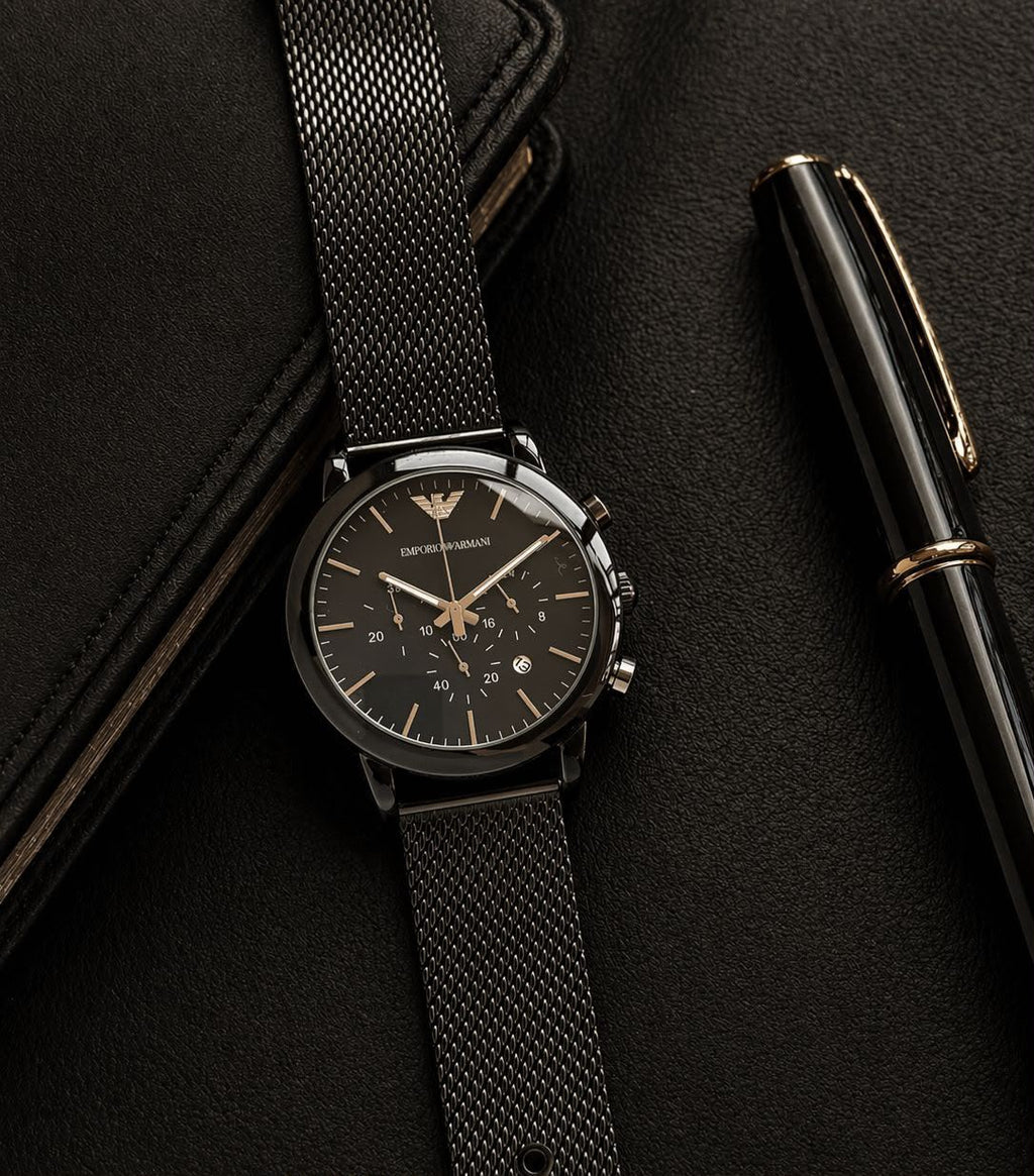 Empo®io @rmani Mens Black All Working
