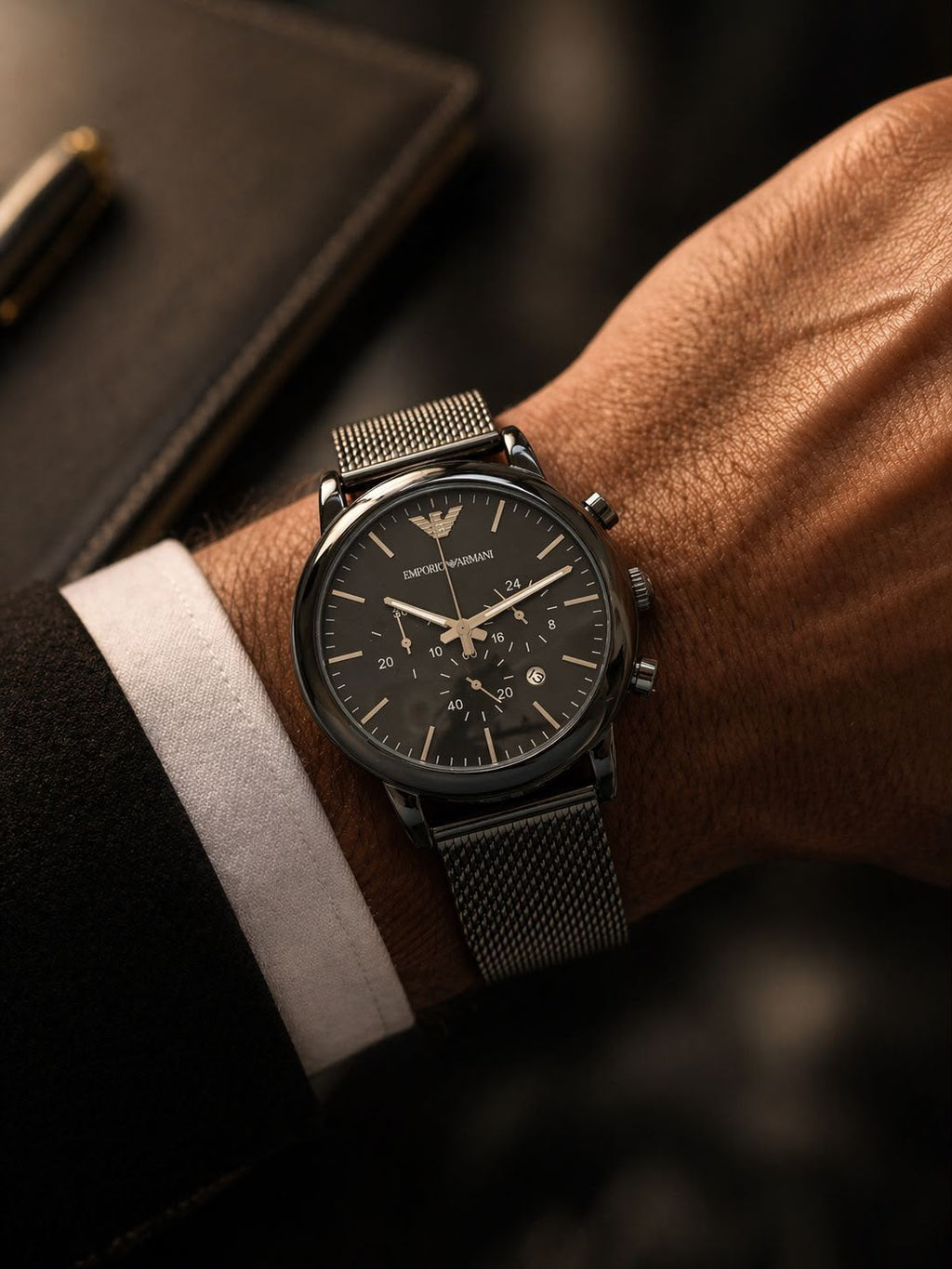 Empo®io @rmani Mens Black All Working