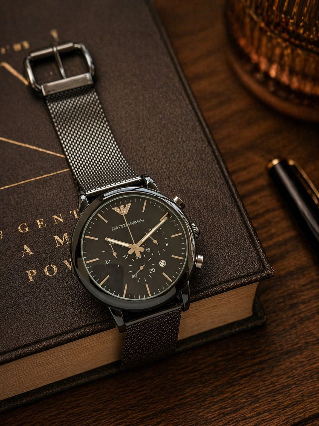 Empo®io @rmani Mens Black All Working