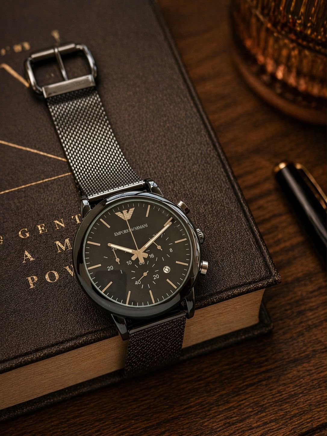 Empo®io @rmani Mens Black All Working