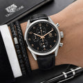 T@g Heue® Mens Black Leather All Working (J@panese Quality)