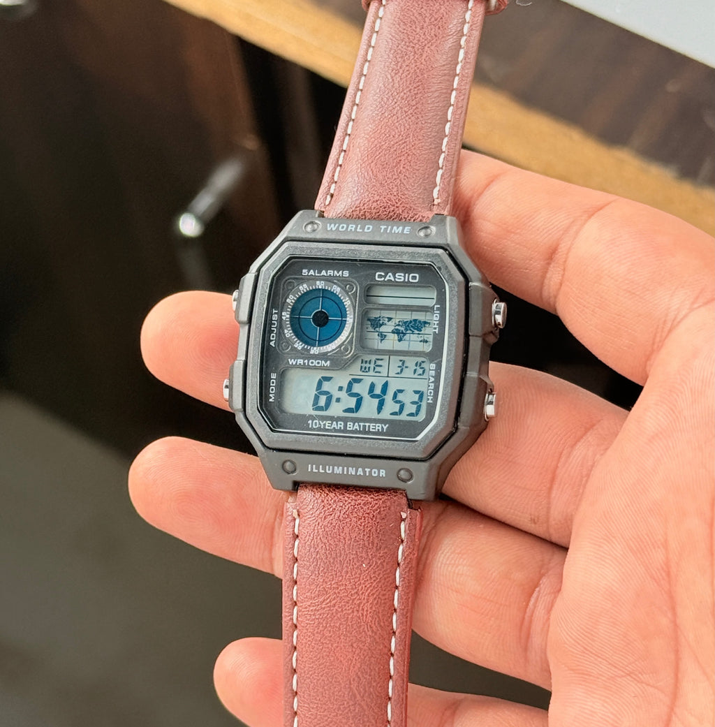 C@sio Mens Brown Leather All Working