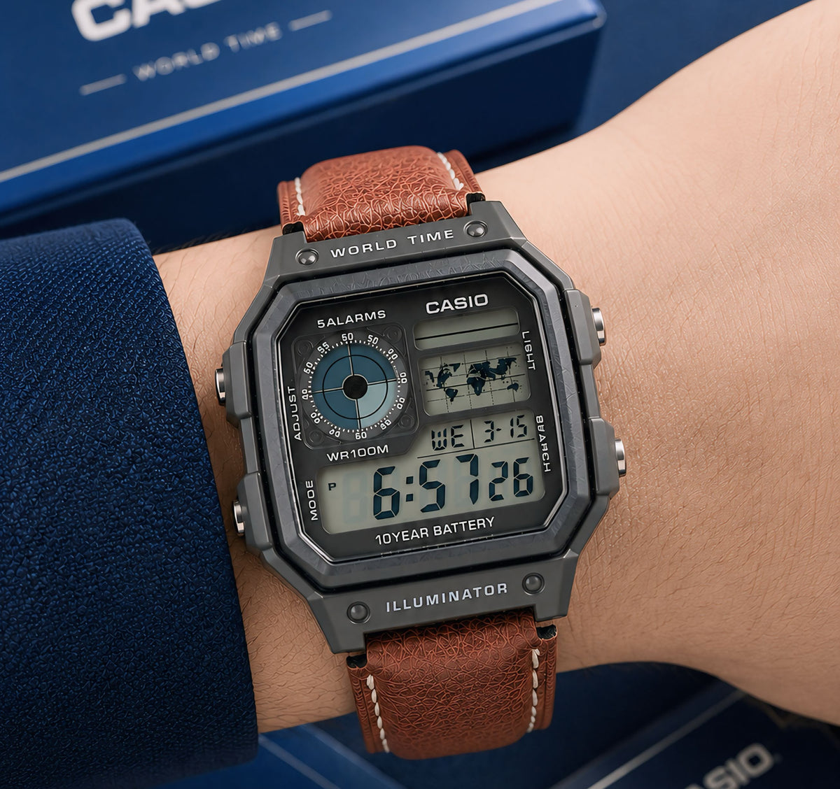 C@sio Mens Brown Leather All Working