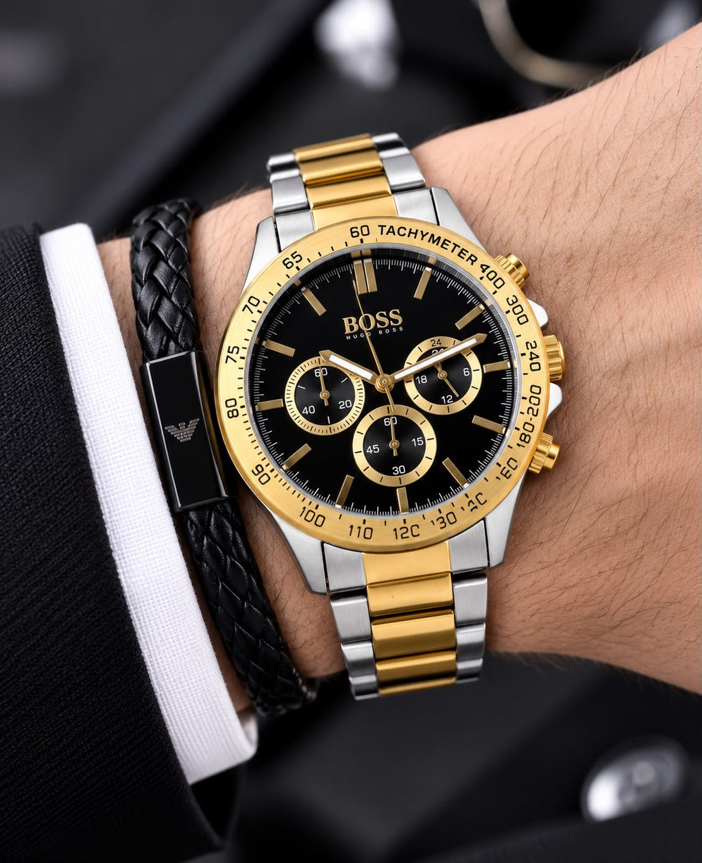 Hug0 Bo$$ Two Tone Mens All Working