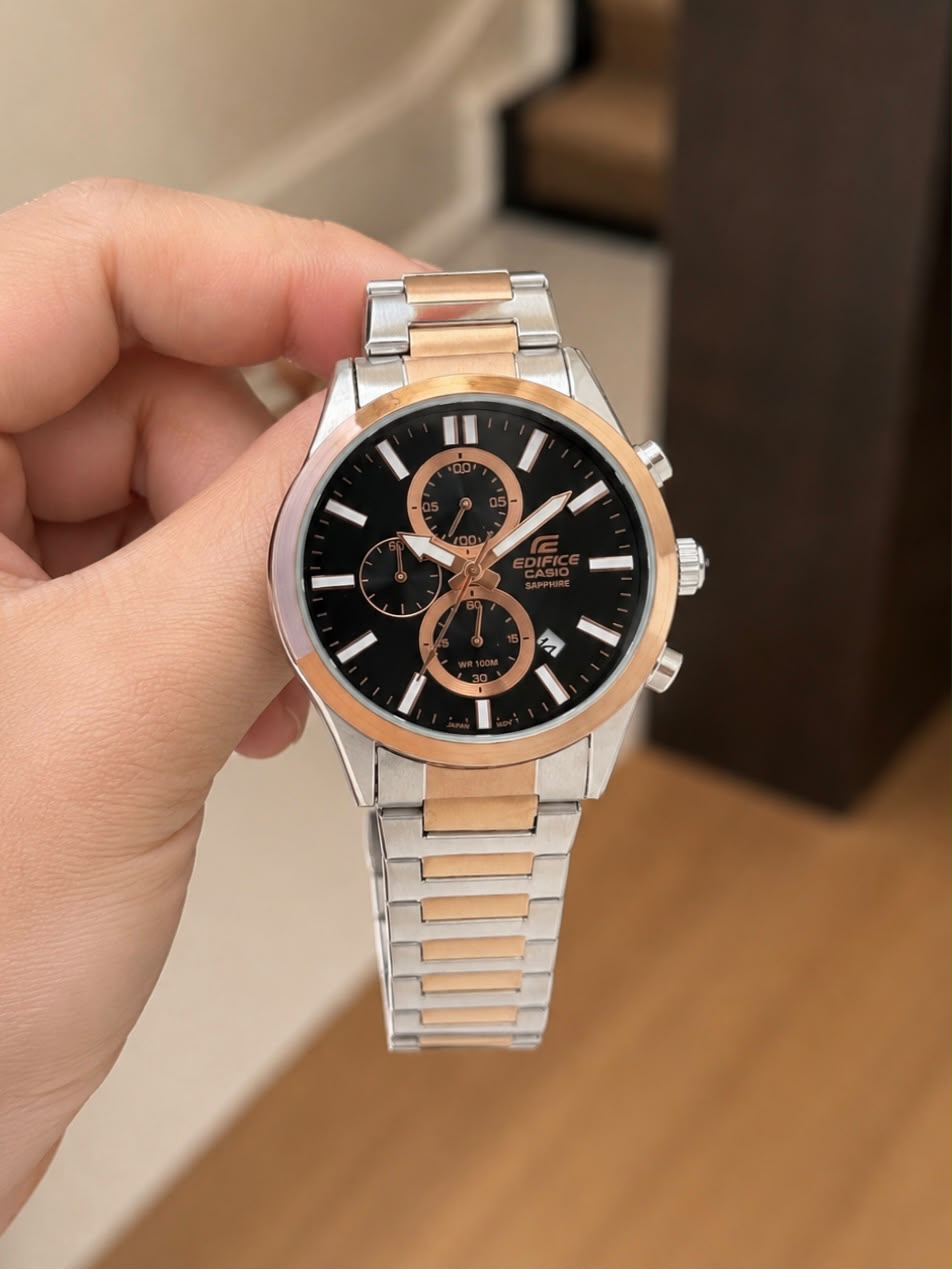 C@sio €difice Mens Two Tone Rose gold All Working