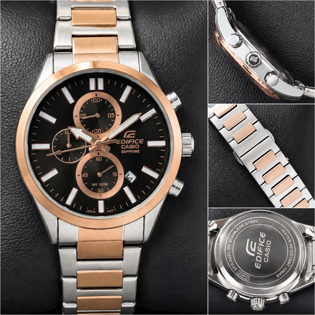 C@sio €difice Mens Two Tone Rose gold All Working