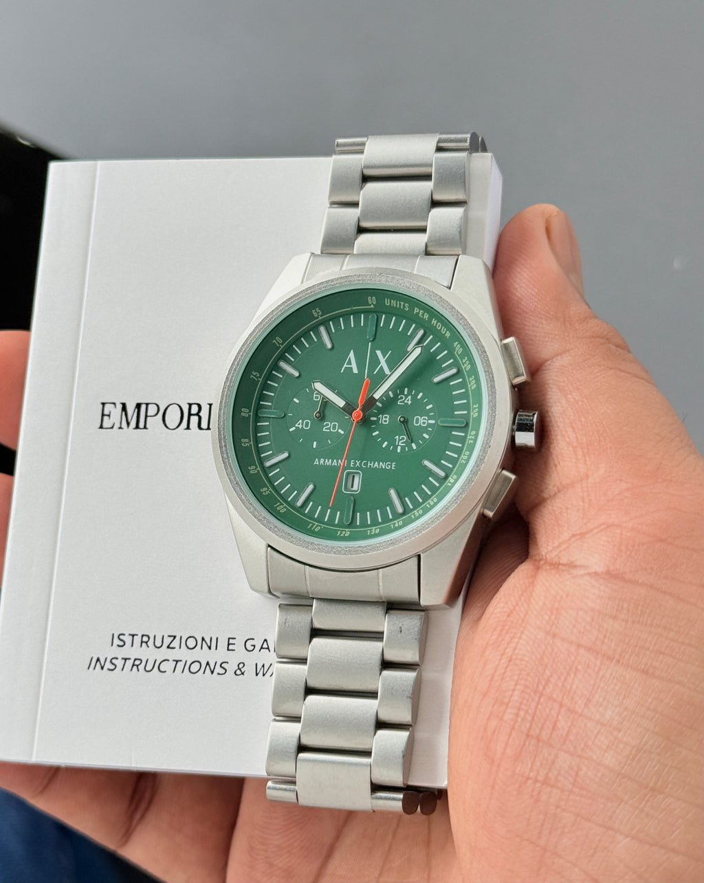 Arm@ni Exch@nge Mens Silver Green All Working