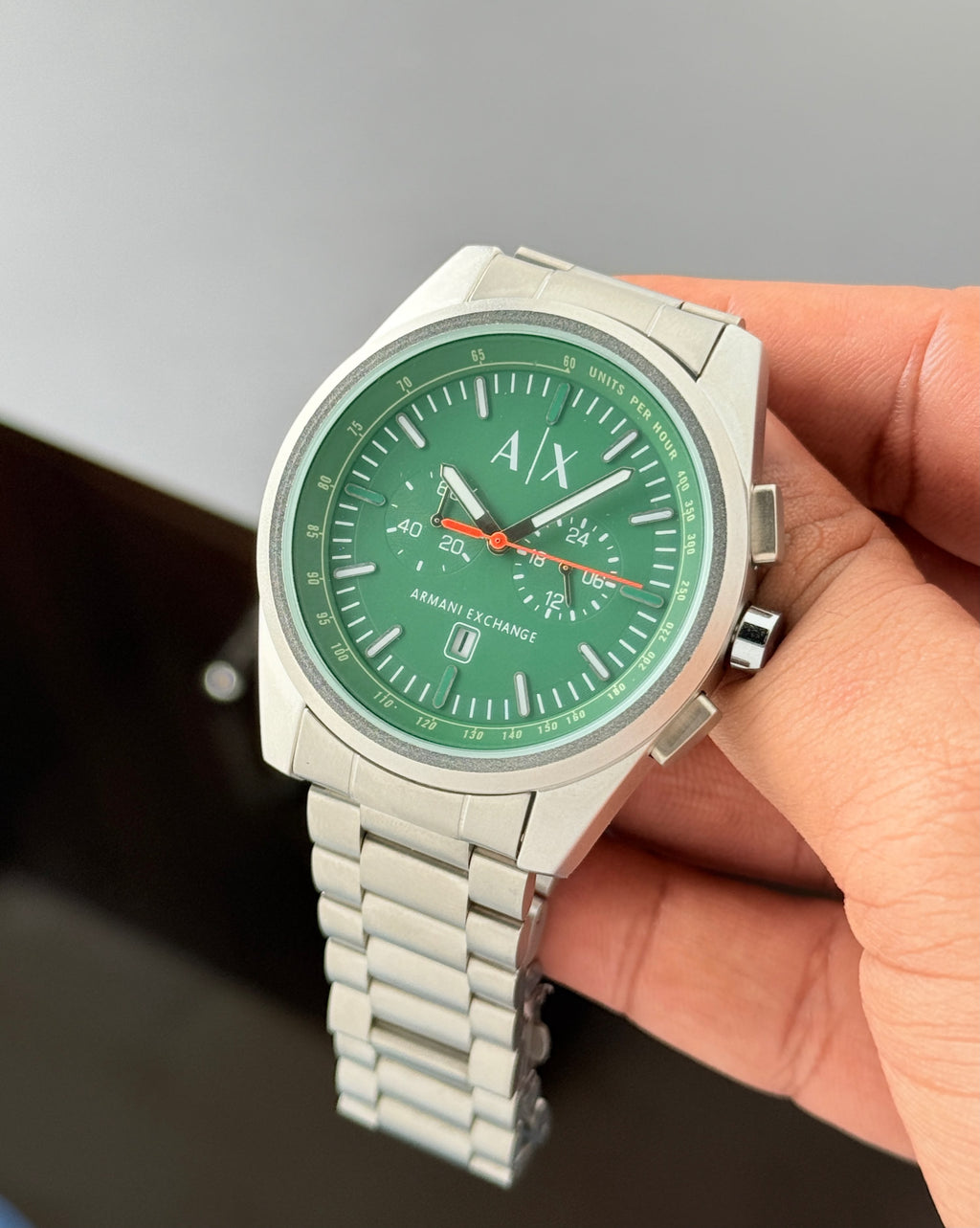 Arm@ni Exch@nge Mens Silver Green All Working