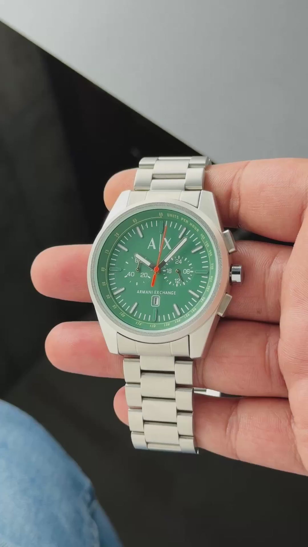 Arm@ni Exch@nge Mens Silver Green All Working