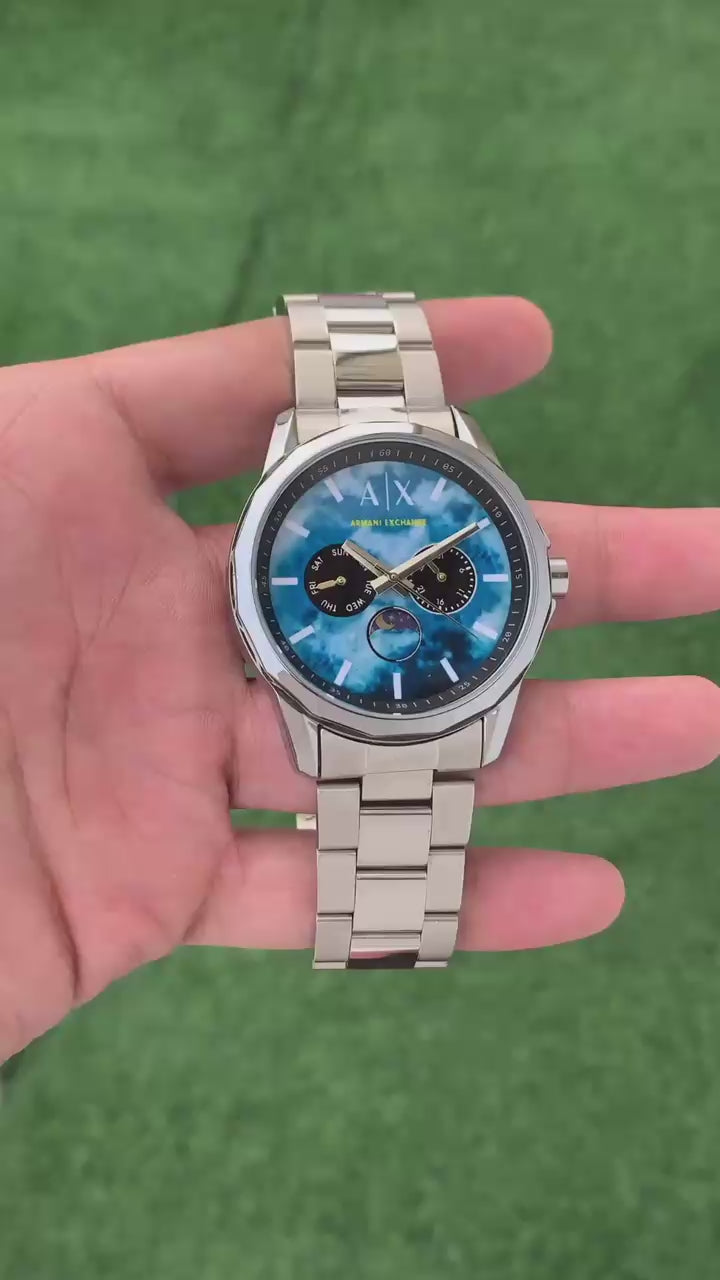 Arm@ni Exch@nge Silver Blue Mens All Working