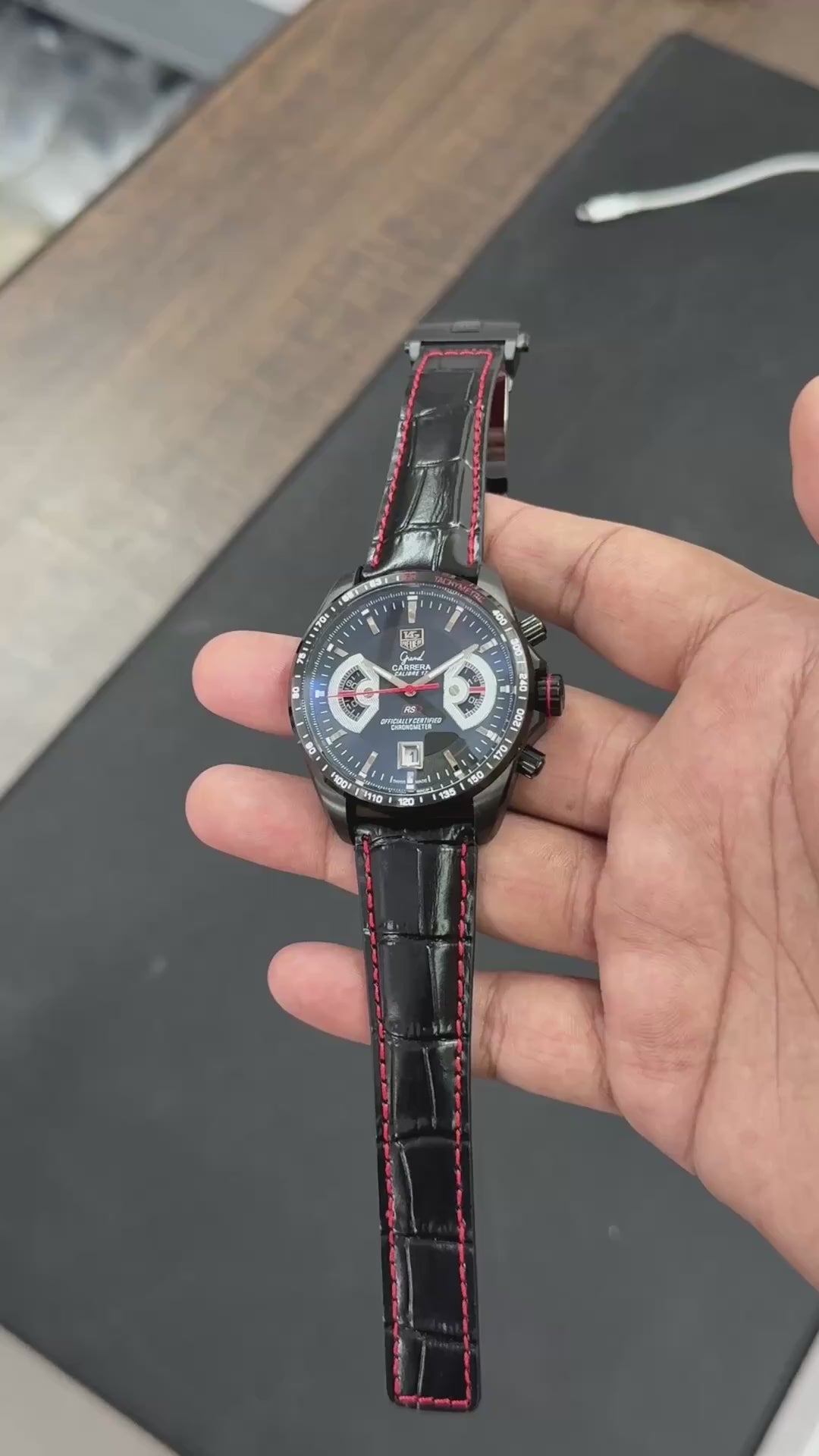 T@g Heue® Mens Black Leather All Working