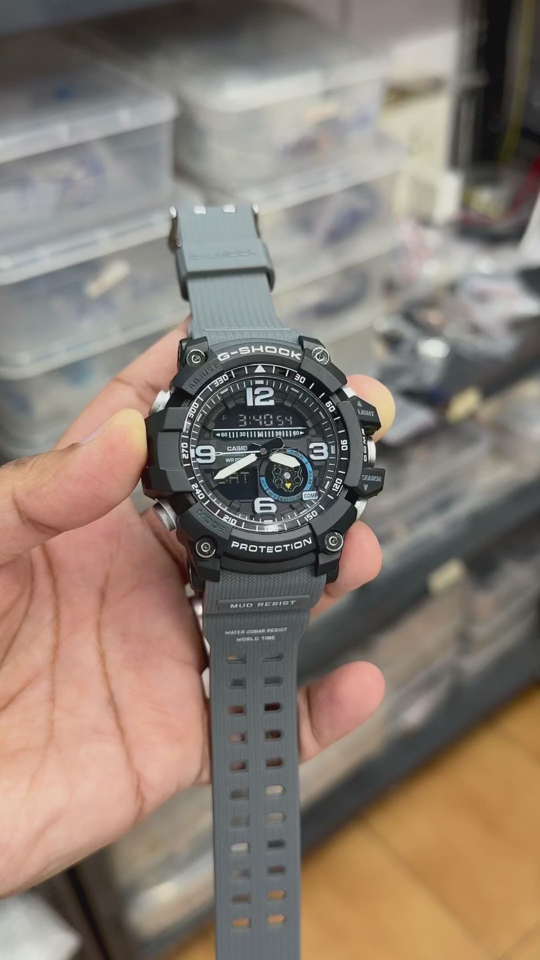 Gshockk Mudmaster Cool Grey Digital+Analog Mens All Working