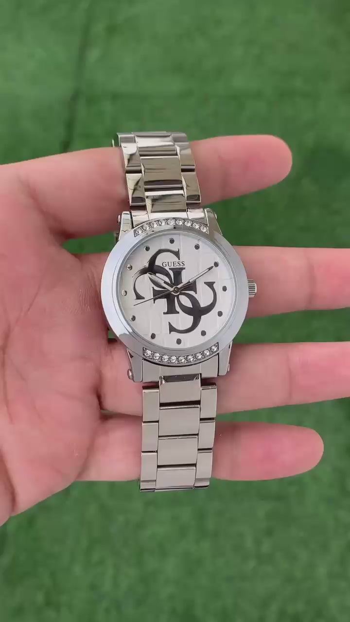 Gue$$ Women Silver White All Working