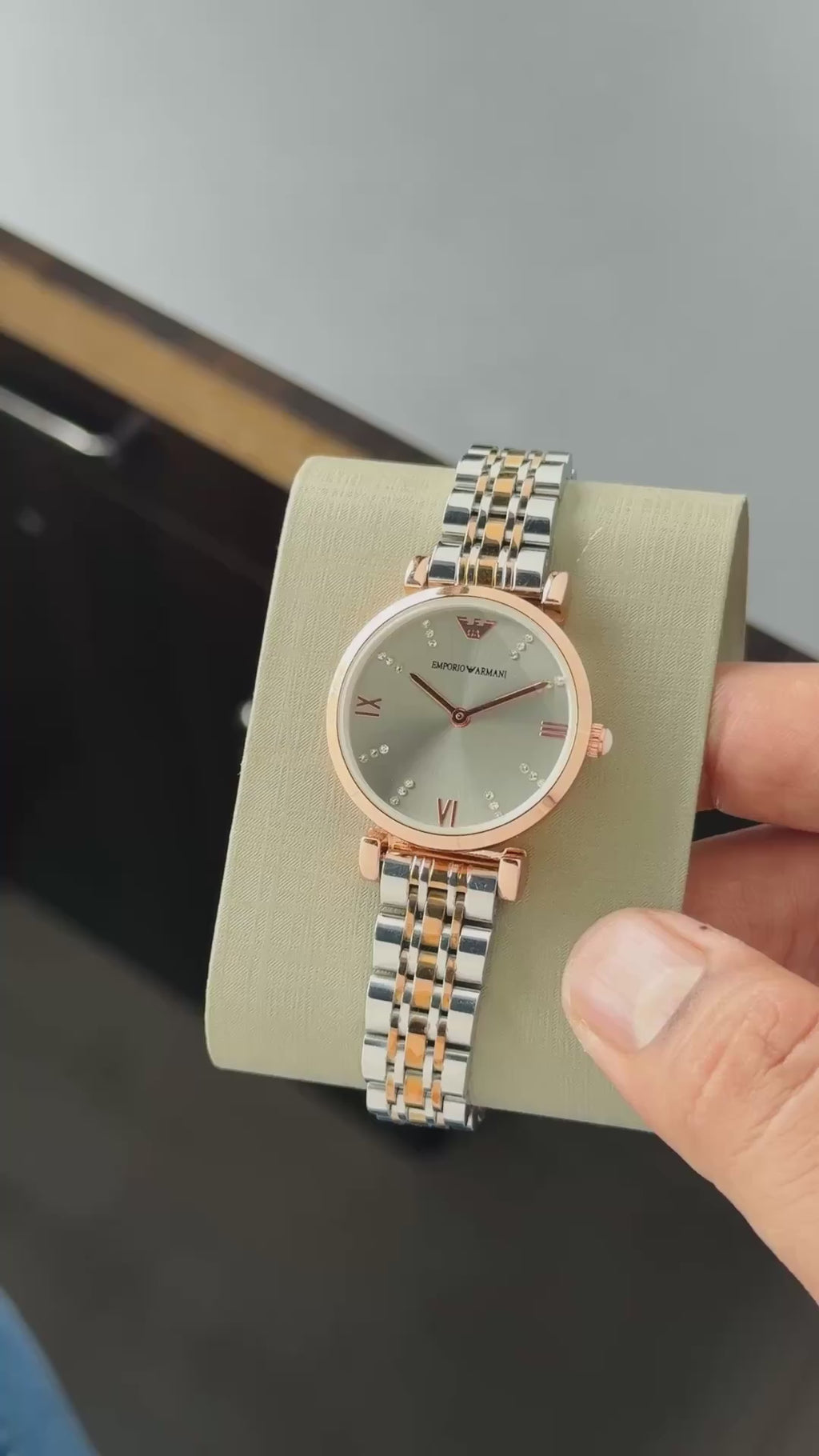 Empo®io Arm@ni Women Dual Tone Grey Dial All Working