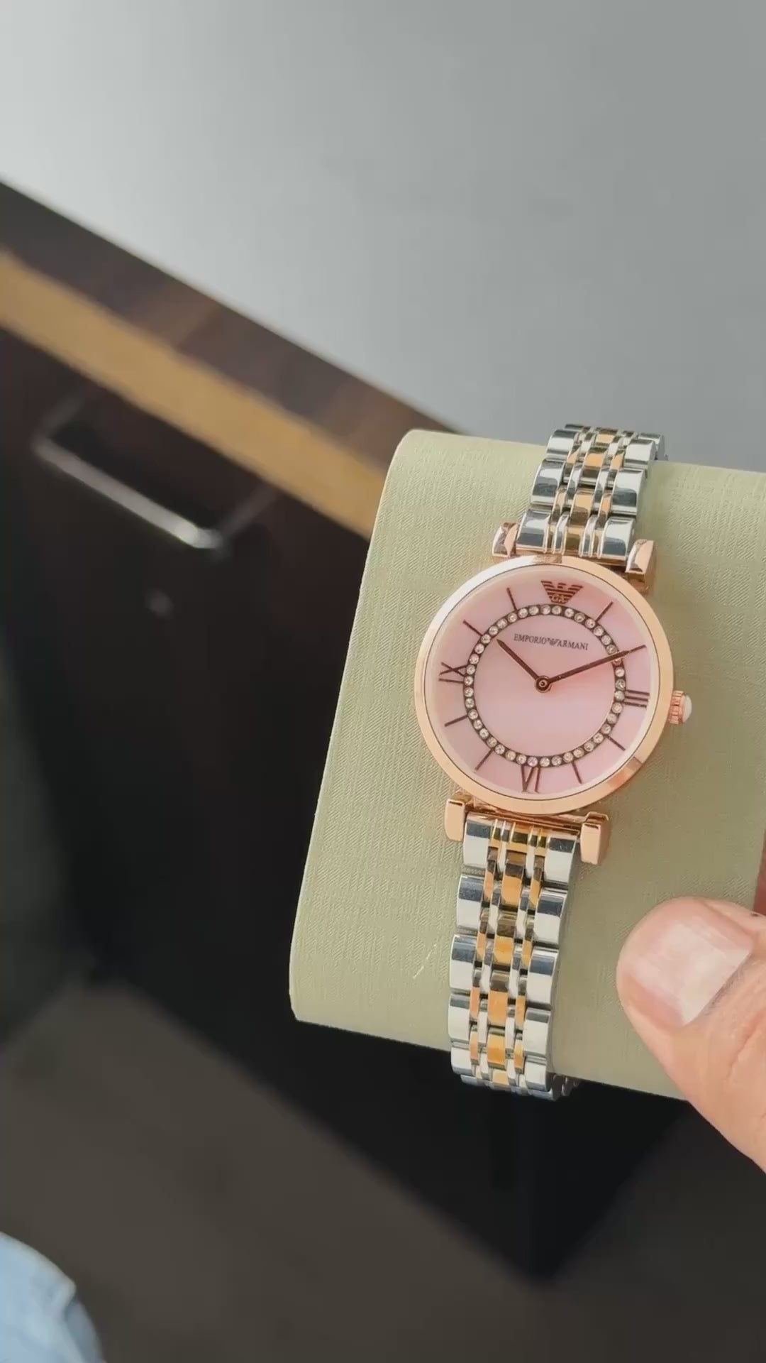 £mporio Arm@ni Women Dual Tone Pink Dial All Working