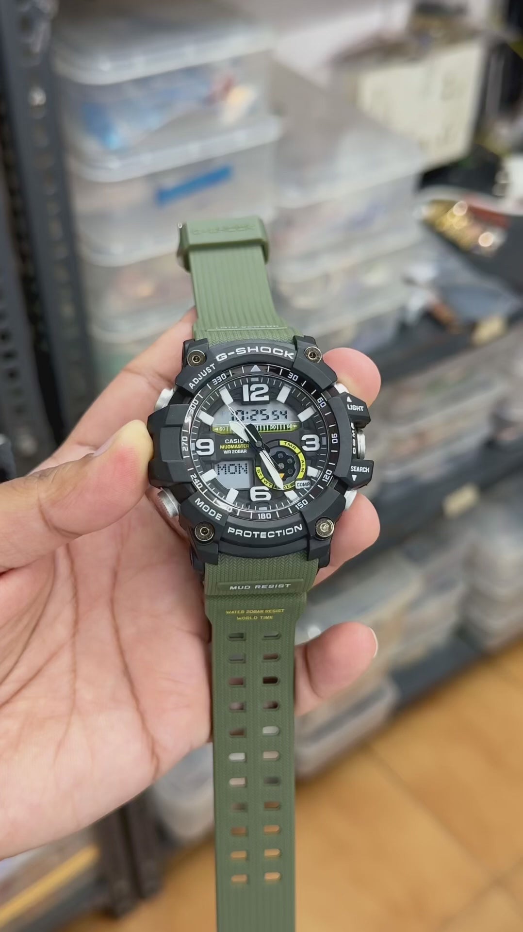 Gshockk Mudmaster Green Digital+Analog Mens All Working