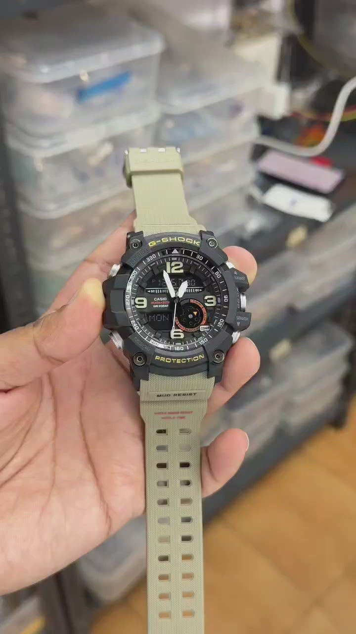 Gshockk Mudmaster Cool Beige Digital+Analog Mens All Working