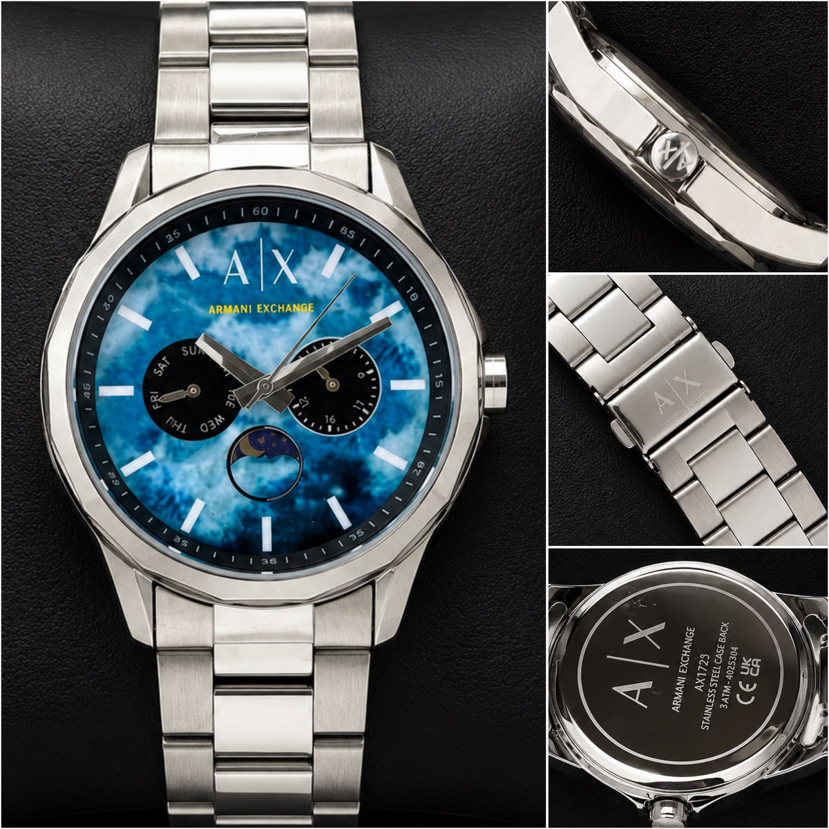 Arm@ni Exch@nge Silver Blue Mens All Working