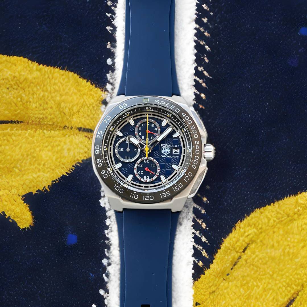 T@g Heue® Mens Blue Silicon Strap All Working