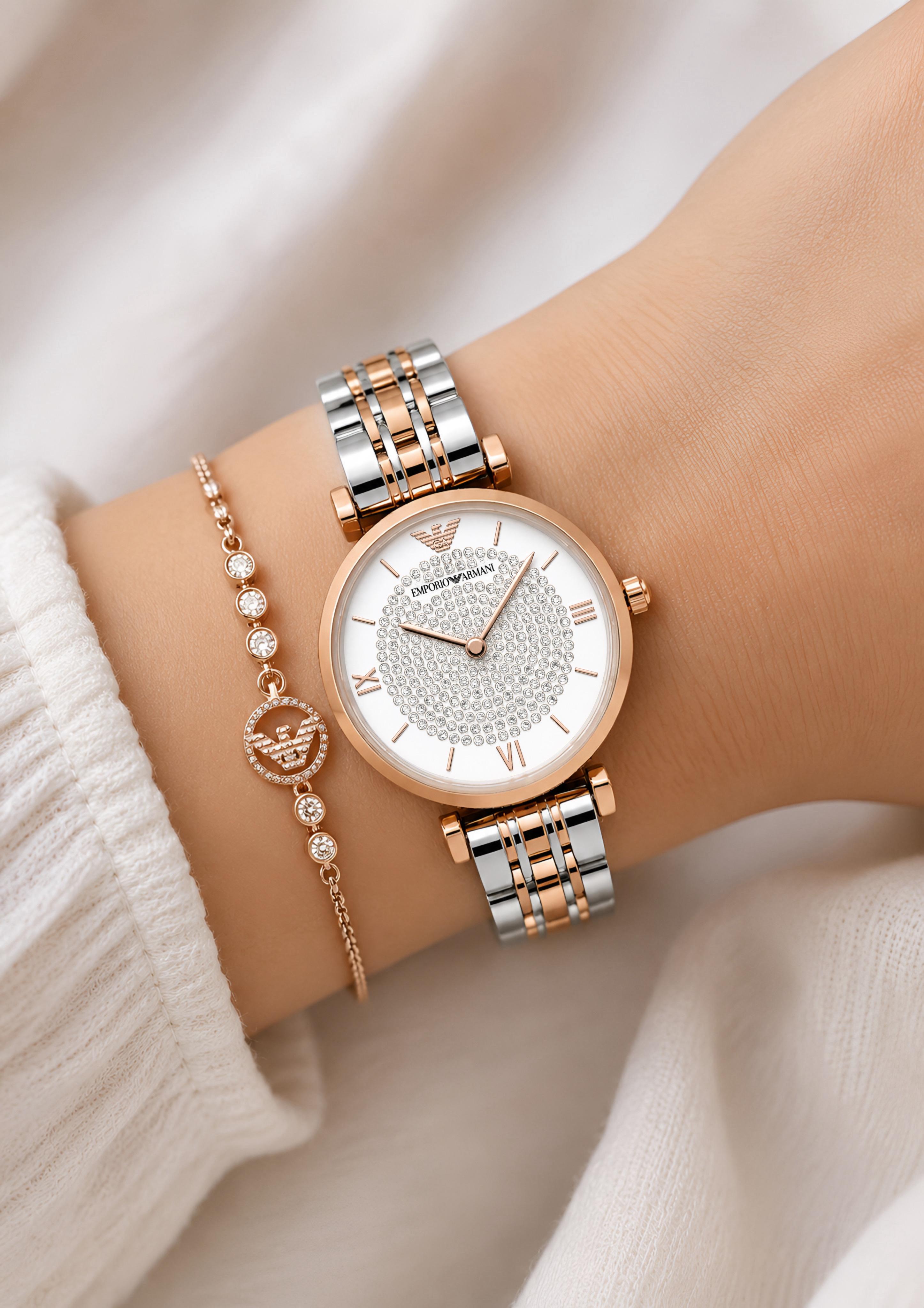 Emporioo Armanii Women Dual Tone Chain Collection All Working