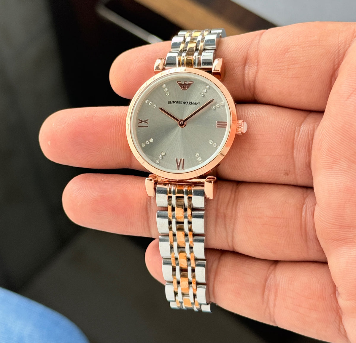 Empo®io Arm@ni Women Dual Tone Grey Dial All Working