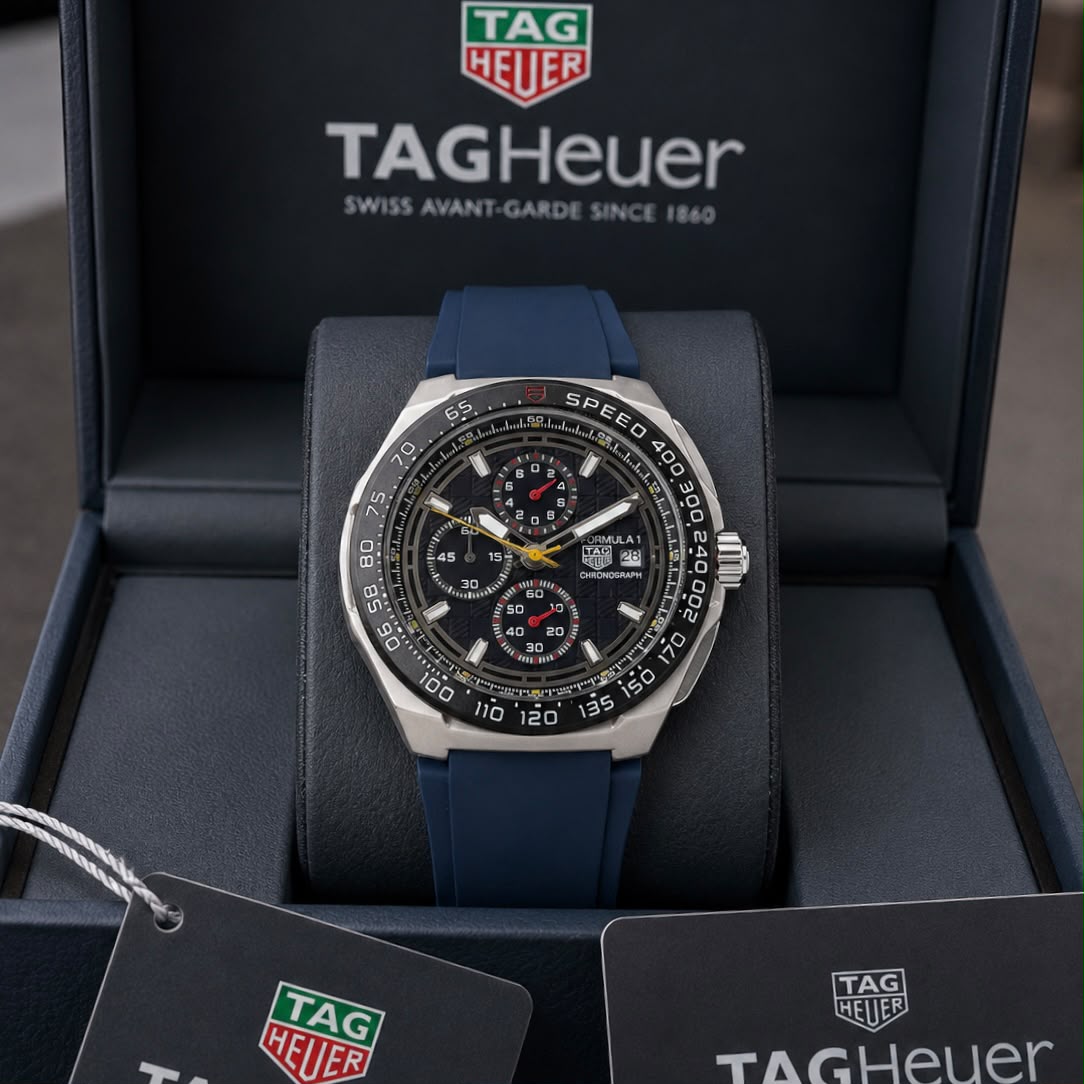 T@g Heue® Mens Blue Silicon Strap All Working