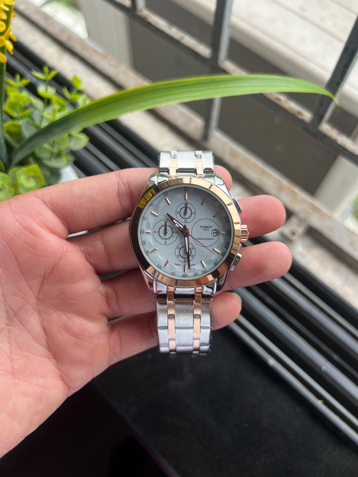 Ti$$ot 1853 Dual Tone White Dial Mens All Working