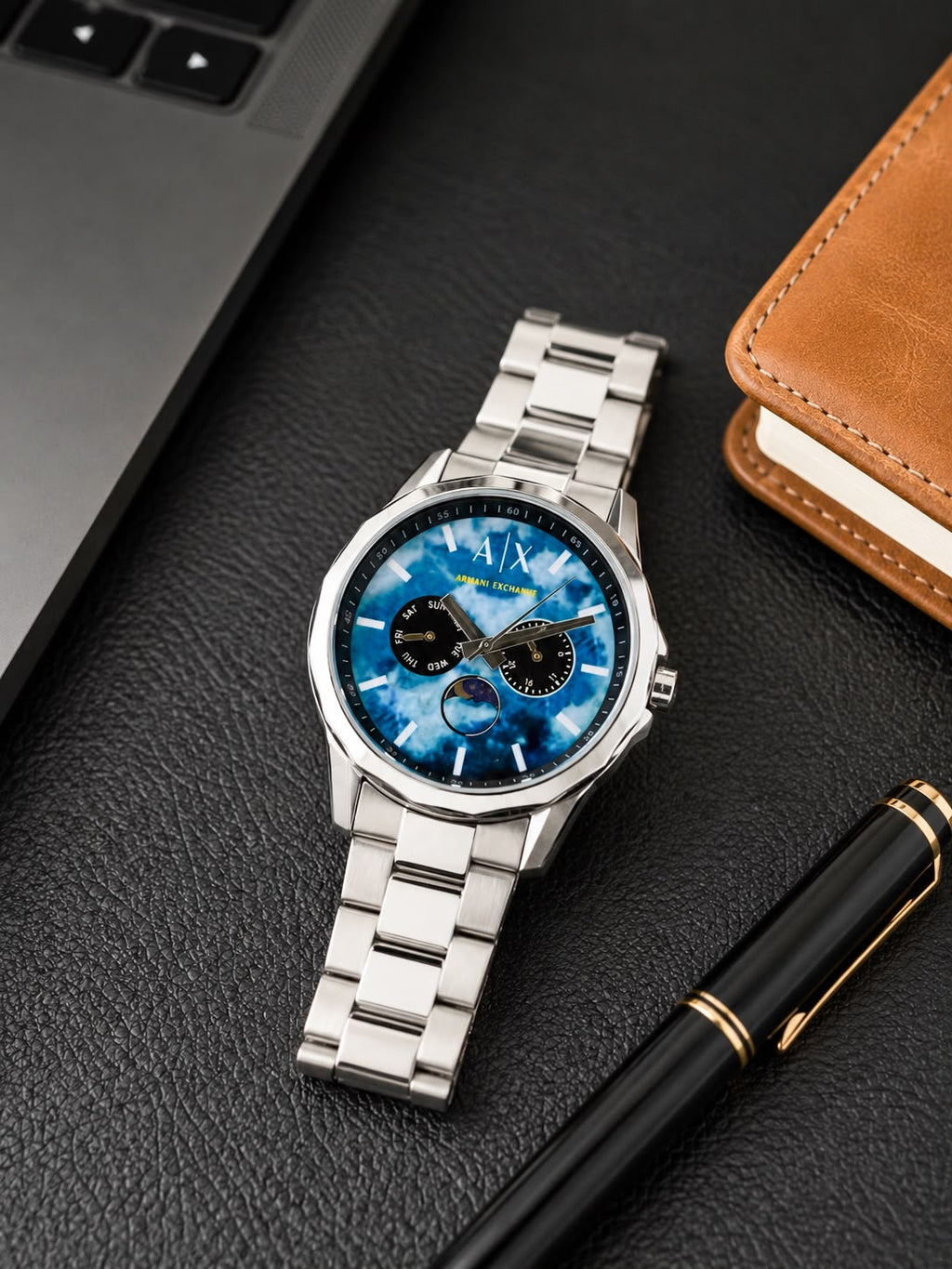 Arm@ni Exch@nge Silver Blue Mens All Working