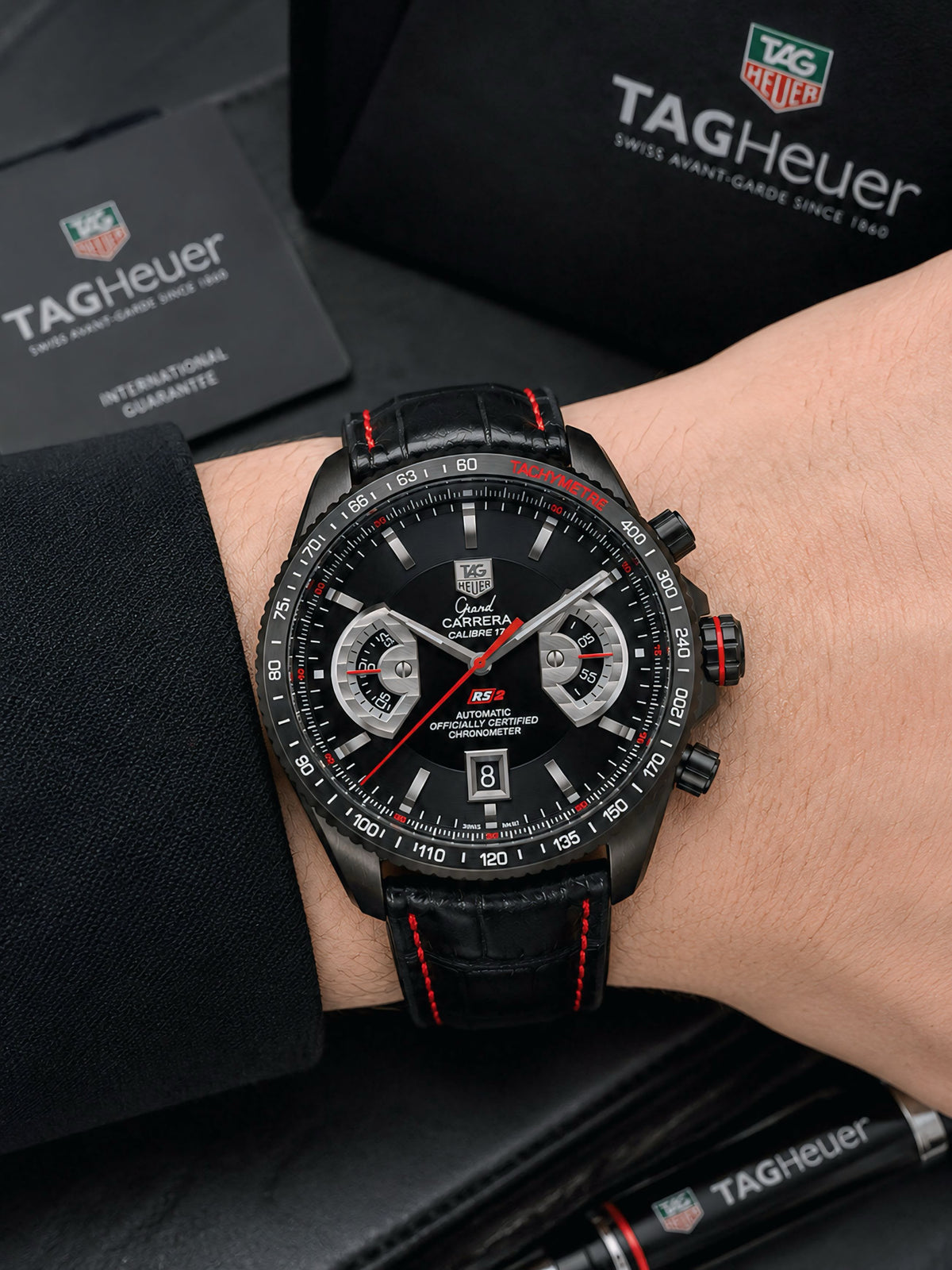 T@g Heue® Mens Black Leather All Working